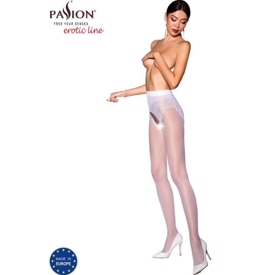 PASSION - TIOPEN 006 MEDIAS BLANCO 1/2 (30 DEN) PASSION WOMAN GARTER