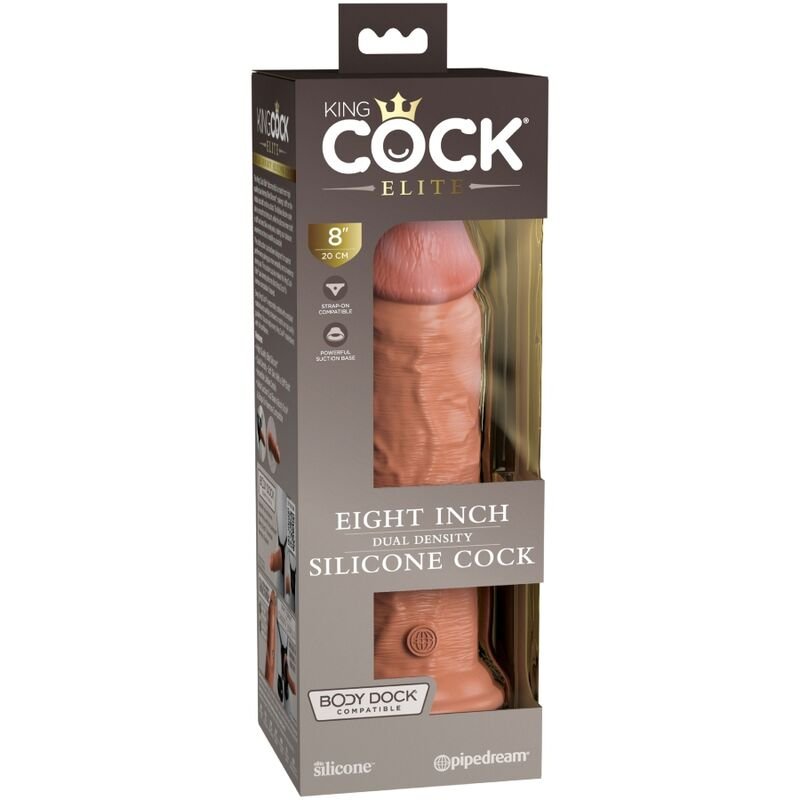 KING COCK ELITE - DILDO REALISTICO SILICONA 20.3 CM CARAMELO
