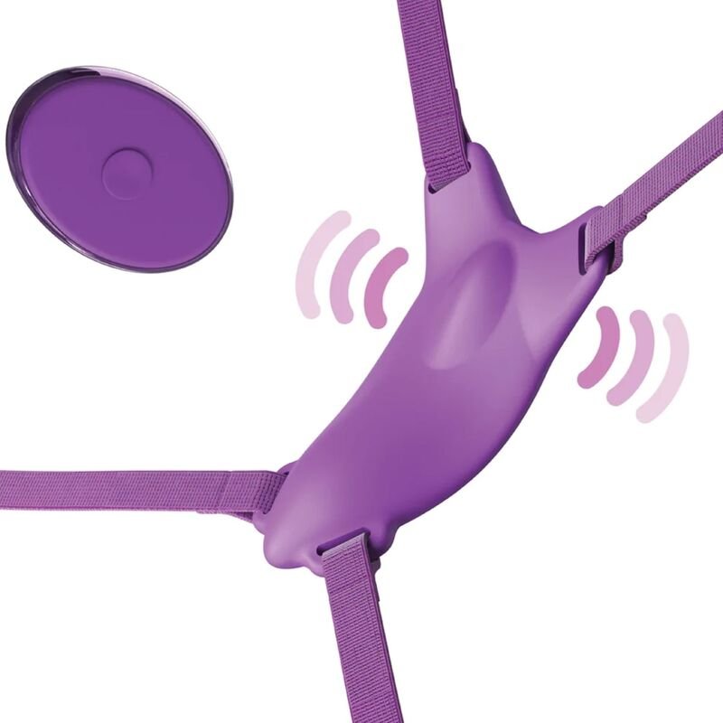 FANTASY FOR HER - BUTTERFLY HARNESS, VIBRATING RECHARGEABLE & REMOTE CONTROL PURPLE FANTASY FOR HER