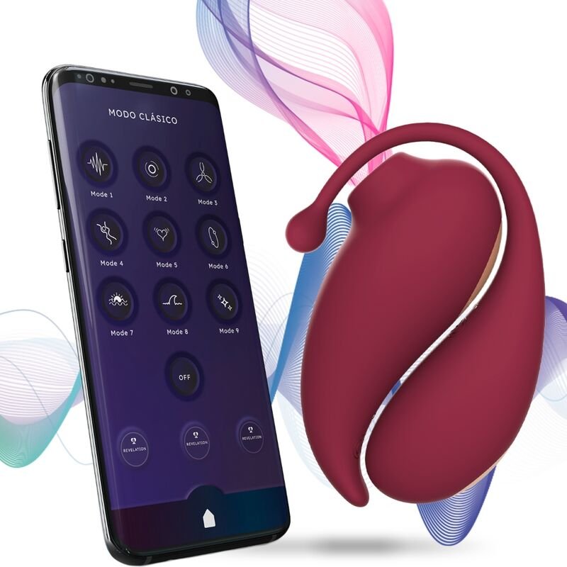 ADRIEN LASTIC - INSPIRATION ONDAS ESTIMULADORAS CLÍTORIS + HUEVO VIBRADOR ROJO - APP GRATUITA