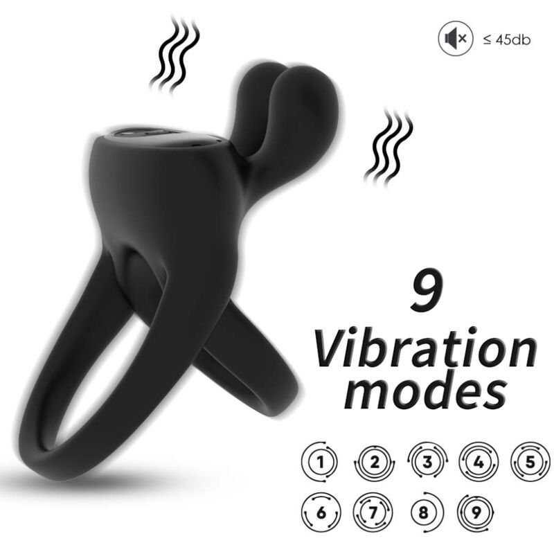 ARMONY - RING VIBRATOR RABBIT BLACK ARMONY FOR HIM