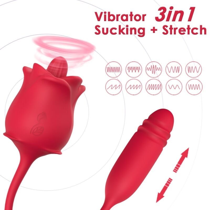 ARMONY - 3-IN-1 PINK, STIMULATOR, SUCTION AND UP&DOWN WITH RED TAIL ARMONY STIMULATORS