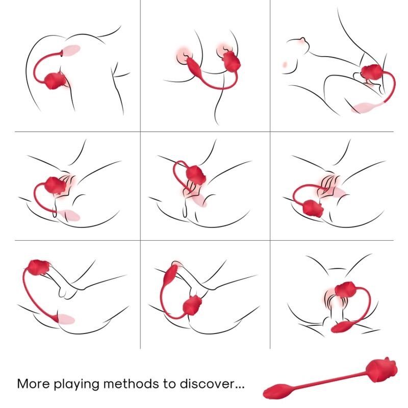 ARMONY - PINK 2 IN 1 SUCTION STIMULATOR & VIBRATOR 10 MODES WITH RED TAIL