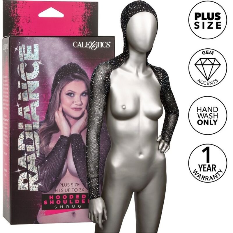 RADIANCE - ENCOGIMIENTO DE HOMBROS CON CAPUCHA PEDRERÍA TALLA GRANDE RADIANCE