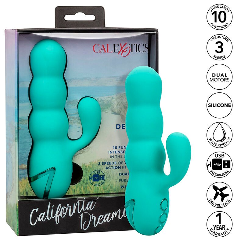 CALIFORNIA EXOTICS - DEL MAR DIVA VIBRADOR RABBIT VERDE AGUA BY CALIFORNIA DREAMING CALIFORNIA EXOTICS