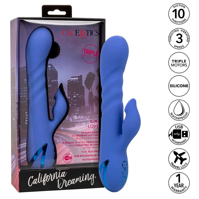 CALEXOTICS - L.A LOVE VIBRADOR & ONDAS ESTIMULADORAS AZUL BY CALIFORNIA DREAMING