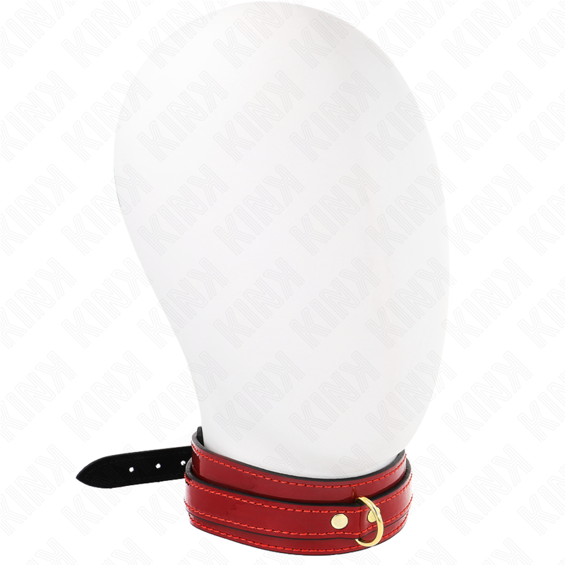 KINK - COLLAR AJUSTABLE ROJO VINO DETALLES DORADOS 29-42.5 CM X 4 CM KINK
