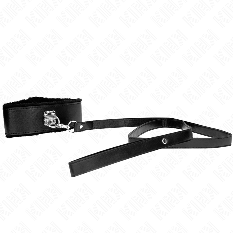 KINK - COLLAR CON CORREA 116 CM CON TACHUELAS PLATEADAS MODELO 4 NEGRO AJUSTABLE 40-48 CM X 6 CM KINK COLLAR & GA