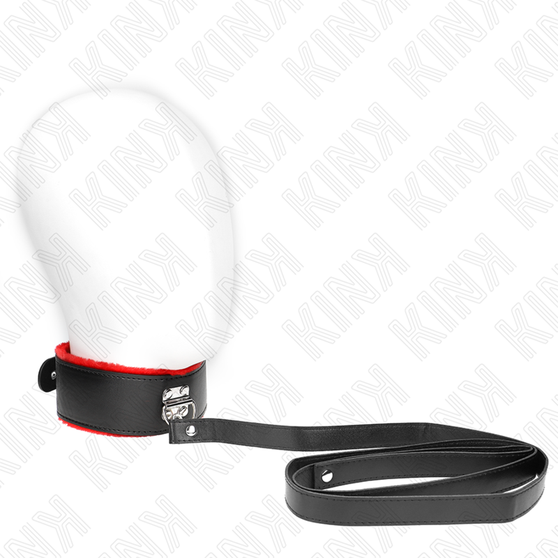 KINK - COLLAR CON CORREA 116 CM DE PIEL ROJO AJUSTABLE 40-48 CM X 6 CM KINK
