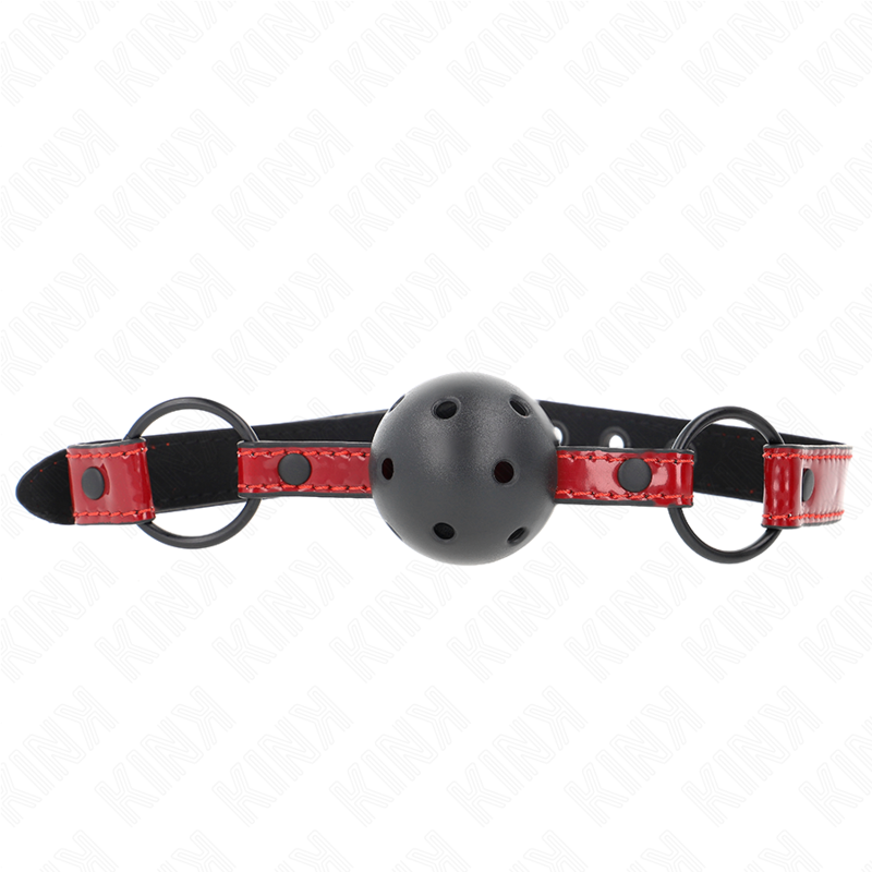 KINK - MORDAZA DE BOLA 4.5 CM DE POLIPIEL BRILLANTE 63.5 X 2 CM AJUSTABLE 41 X 59 CM KINK COLLAR & GA