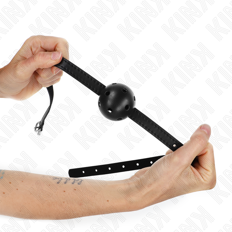 KINK - MORDAZA DE BOLA 4.5 CM TRANSPIRABLE SIMPLICITY NEGRO 62 x 1.5 CM KINK