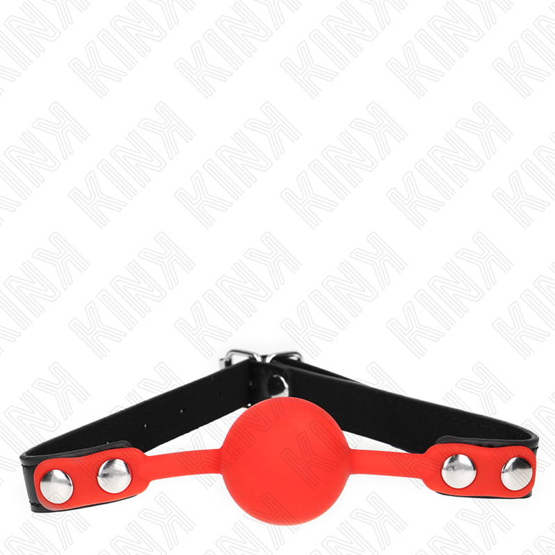 KINK - MORDAZA DE BOLA 4 CM DE SILICONA ROJA 60 x 2 CM KINK COLLAR & GAG