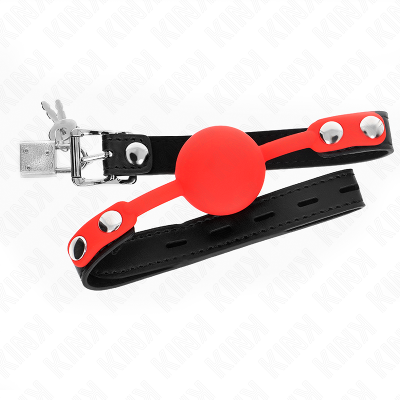 KINK - MORDAZA DE BOLA 4 CM DE SILICONA CON CANDADO 60 x 2 CM KINK COLLAR & GA