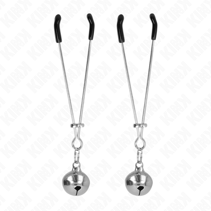 KINK - PINZAS PARA PEZONES FINA CON CASCABEL PLATEADO 7 CM KINK
