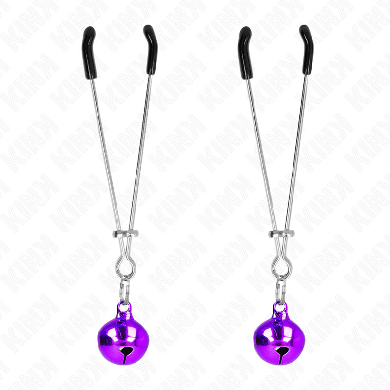 KINK - PINZAS PARA PEZONES FINA CON CASCABEL VIOLETA 7 CM KINK