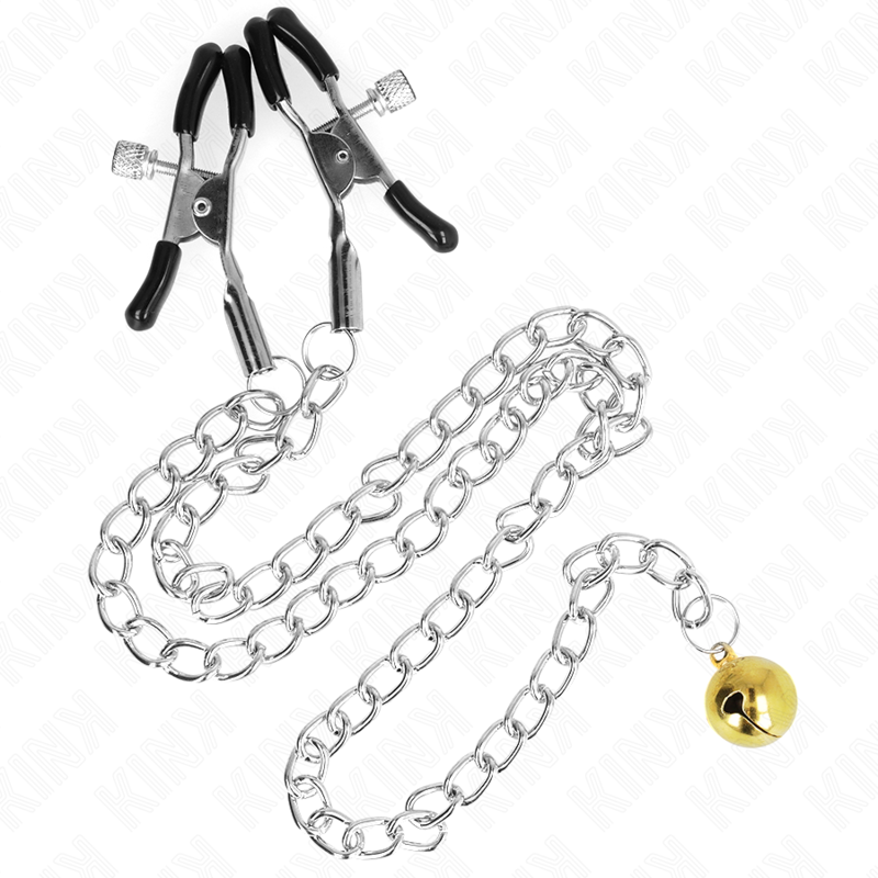 KINK - PINZAS PARA PEZONES CON CAMPANA DORADO Y CADENA 30 CM KINK