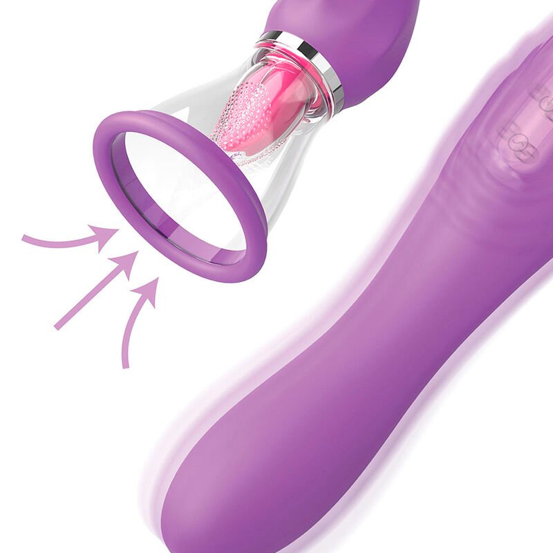 FANTASY FOR HER - ULTIMATE PLEASURE MAX SUCTION HOSE WITH STIMULATING TONGUE PURPLE