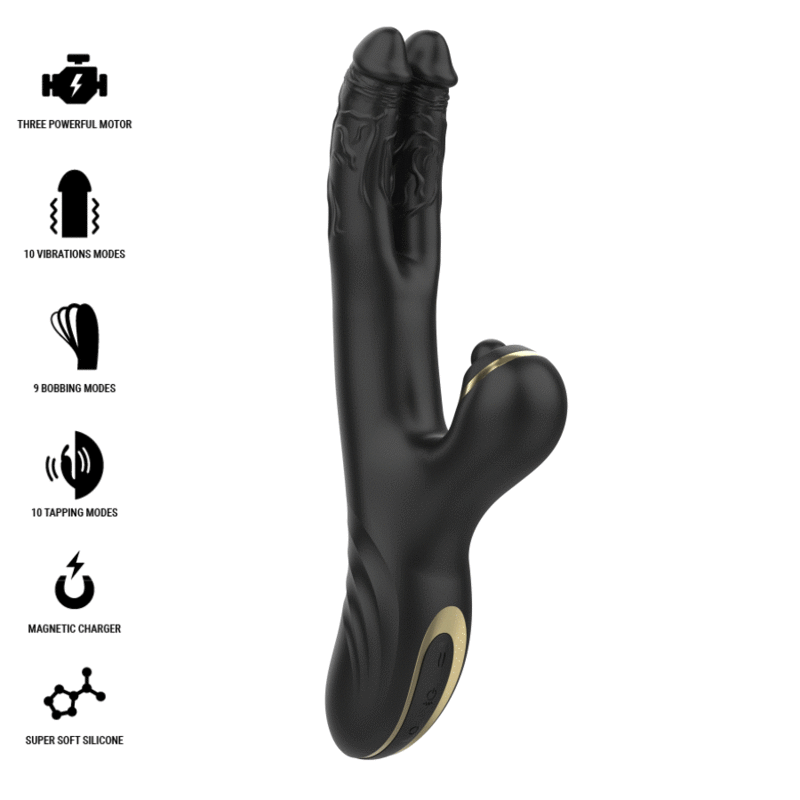 IBIZA - VIBRADOR HI-TECH RABITT CLITORIAL POTENTE Y DOBLE WAVE TWO DRAGONS IBIZA TECHNOLOGY