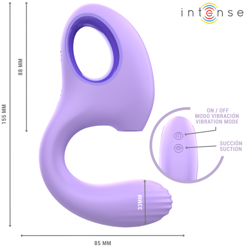 INTENSE - BAXTER VIBRADOR & ESTIMULADOR VIOLETA CONTROL REMOTO