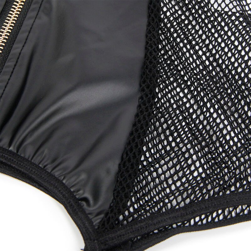 SUBBLIME - 954451 VESTIDO SEXY DE REJILLA CUERO NEGRO L/XL