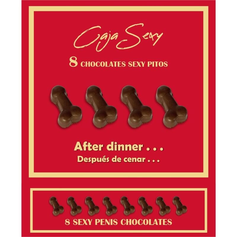 DIABLO PICANTE - CAJA 8 CHOCOLATINAS FORMA PENE DIABLO PICANTE