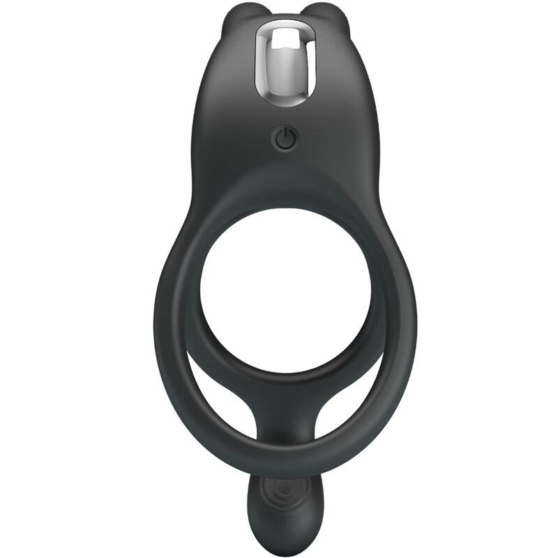 PRETTY LOVE - SETH DOBLE ANILLO VIBRADOR RABBIT 7 VIBRACIONES NEGRO PRETTY LOVE