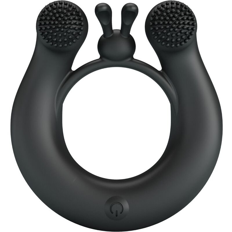 PRETTY LOVE - DAHLIA ANILLO VIBRADOR + ESTIMULADOR DE CLÍTOIS 12 VIBRACIONES NEGRO PRETTY LOVE