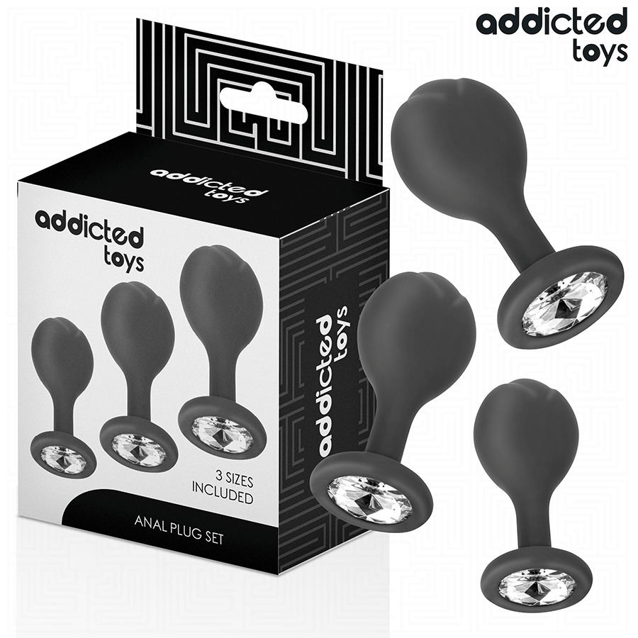 ADDICTED TOYS - SET DE 3 PLUG SILICONA ANAL CON JOYA ADDICTED TOYS