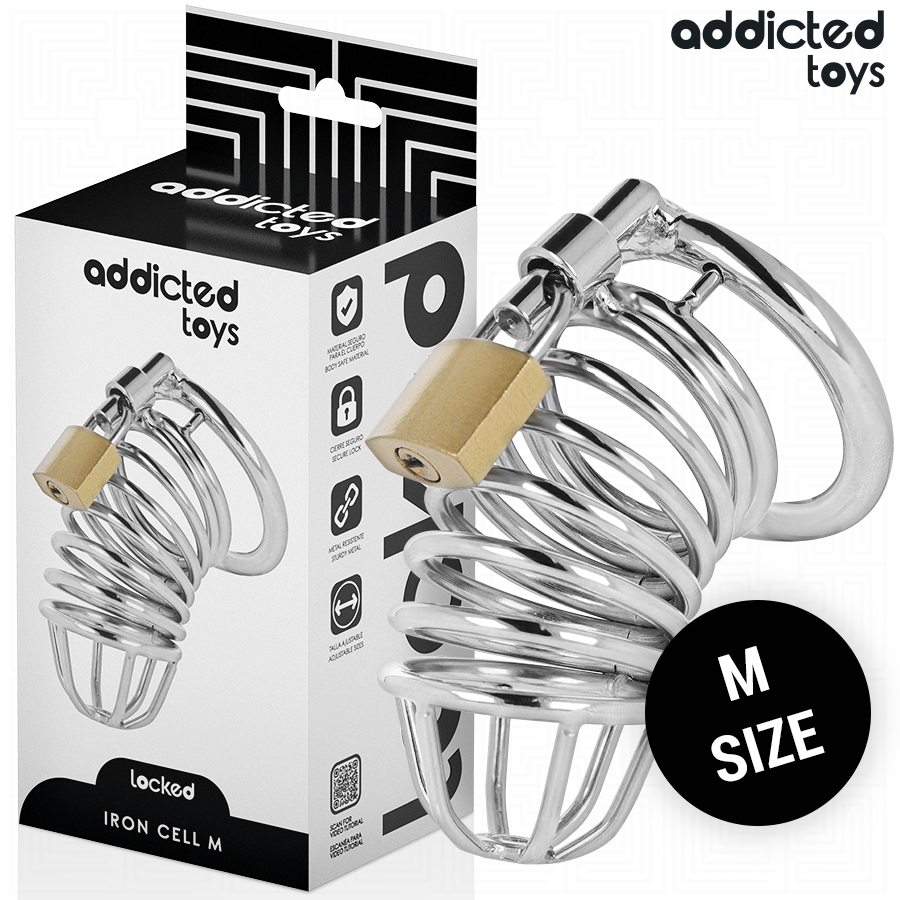 ADDICTED TOYS LOCKED - IRON CELL JAULA PARA PENE DE METAL TALLA M ADDICTED TOYS LOCKED
