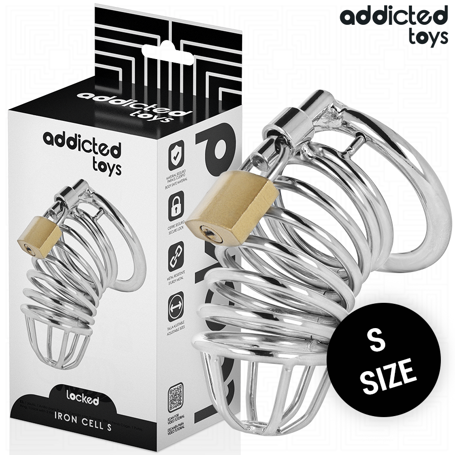 ADDICTED TOYS LOCKED - IRON CELL JAULA PARA PENE DE METAL 4 CM TALLA S ADDICTED TOYS LOCKED