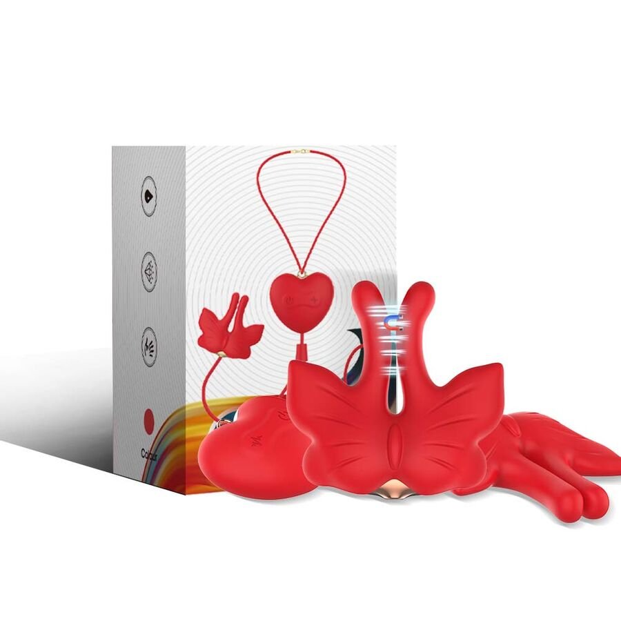 ARMONY - MAGNETIC NIPPLE CLAMPS WITH VIBRATION BUTTERFLY SHAPE RED ARMONY STIMULATORS