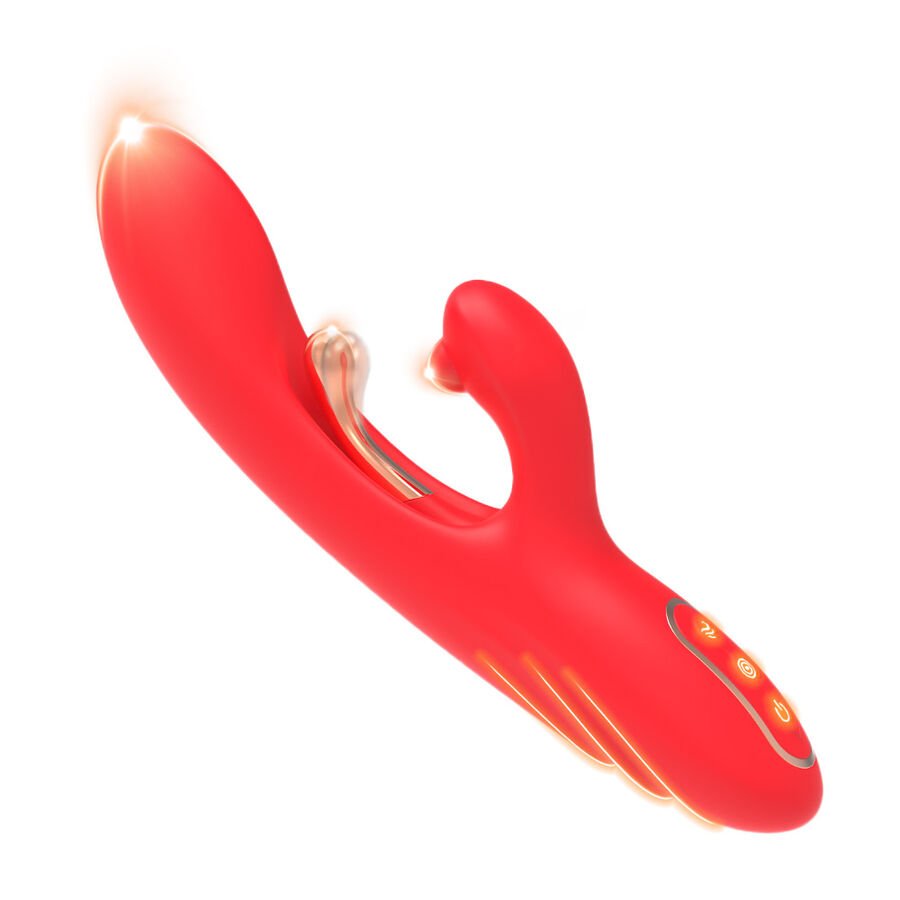 ARMONY - G-SPOT AND CLITORIS STIMULATOR VIBRATOR WITH OSCILLATING TONGUE RED