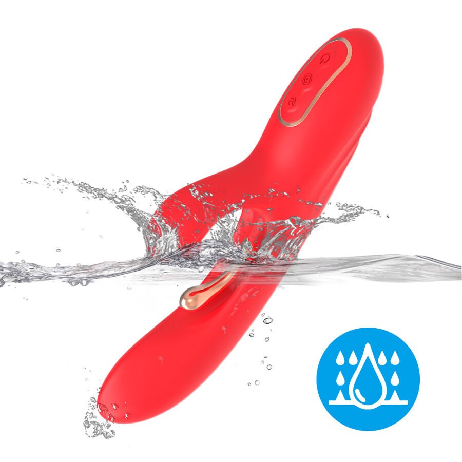ARMONY - G-SPOT AND CLITORIS STIMULATOR VIBRATOR WITH OSCILLATING TONGUE RED