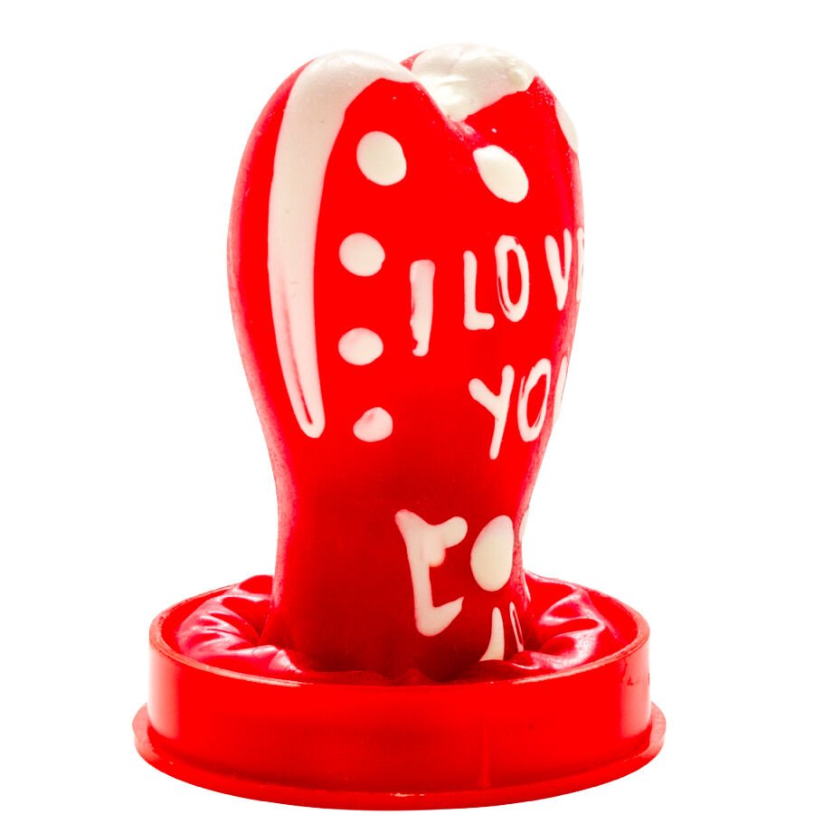 CONDOMERIE - PRESERVATIVO DECORATIVO PINTADO A MANO CORAZÓN - TE AMO MODELO 1