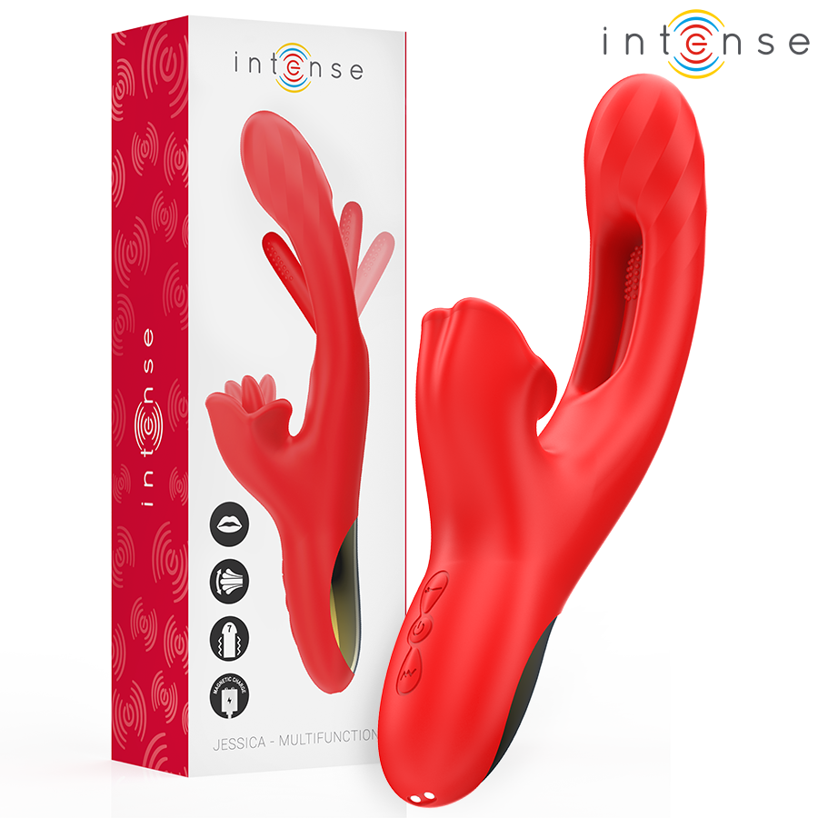 INTENSE - JESSICA VIBRADOR MULTIFUNCIÓN ESTIMULACIÓN CLÍTORIS 24.8 CM ROJO INTENSE FUN