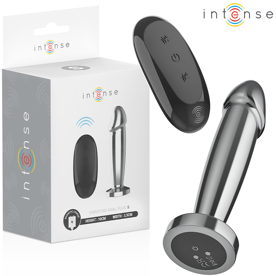 INTENSE - PLUG ANAL 10 VIBRACIONES METAL EN FORMA DE DILDO CON CONTROL REMOTO S INTENSE ANAL TOYS