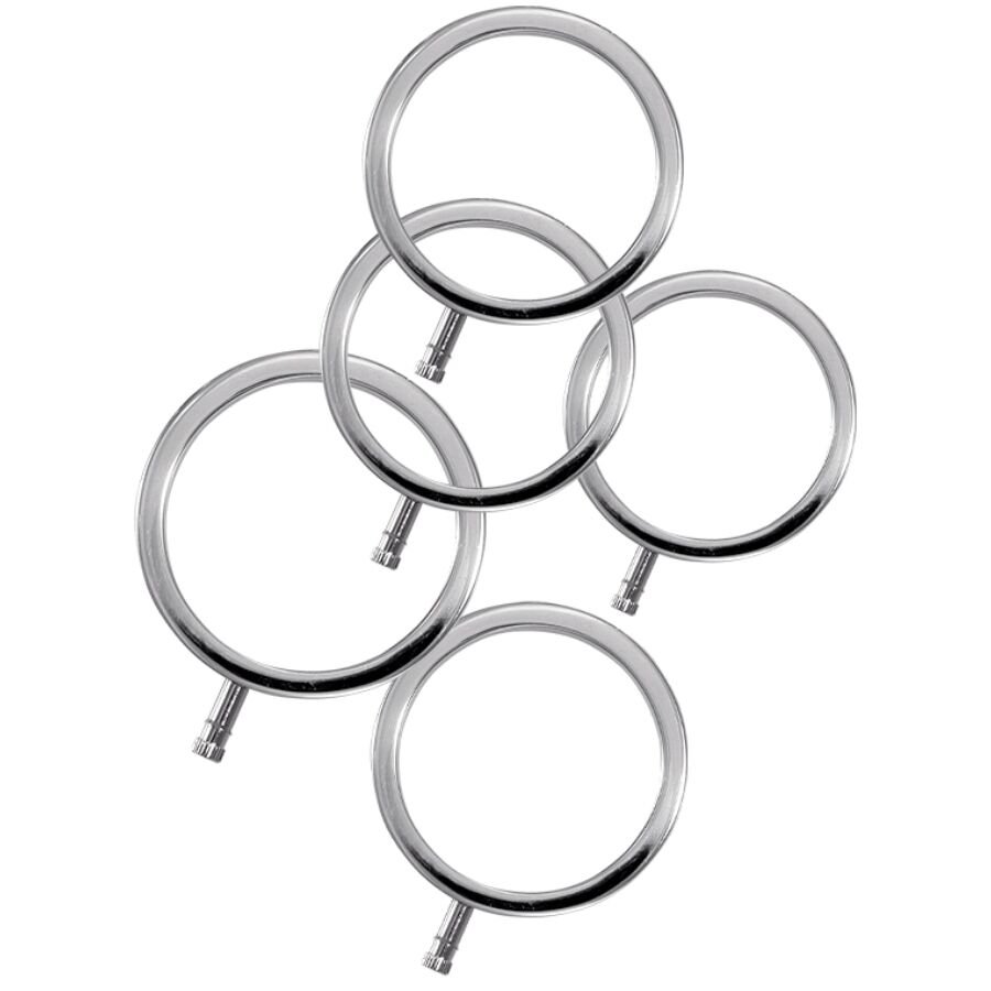 ELECTRASTIM - ELECTRARINGS ANILLOS METÁLICOS PARA EL PENE PACK 5 ELECTRASTIM