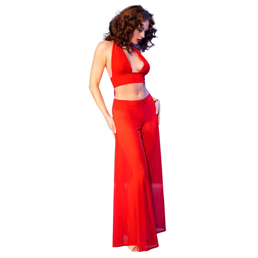 CHILIROSE - CR  4857 SET TOP Y PANTALONES ROJO TALLA M