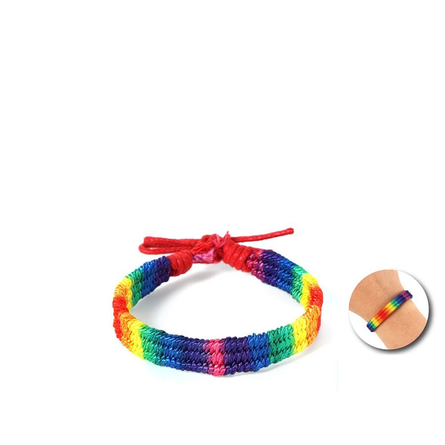 PRIDE - PULSERA TRENZADA BANDERA ARCOÍRIS PRIDE