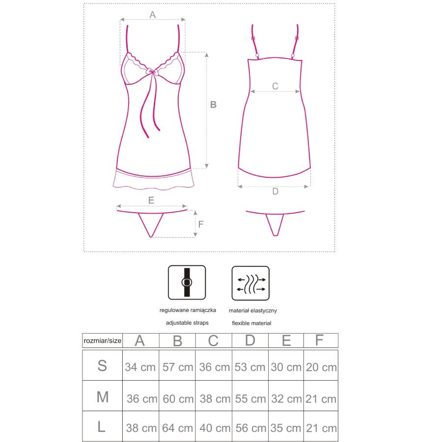 LIVCO CORSETTI FASHION - LUISE 1710 BABYDOLL + TANGA NEGRO XL