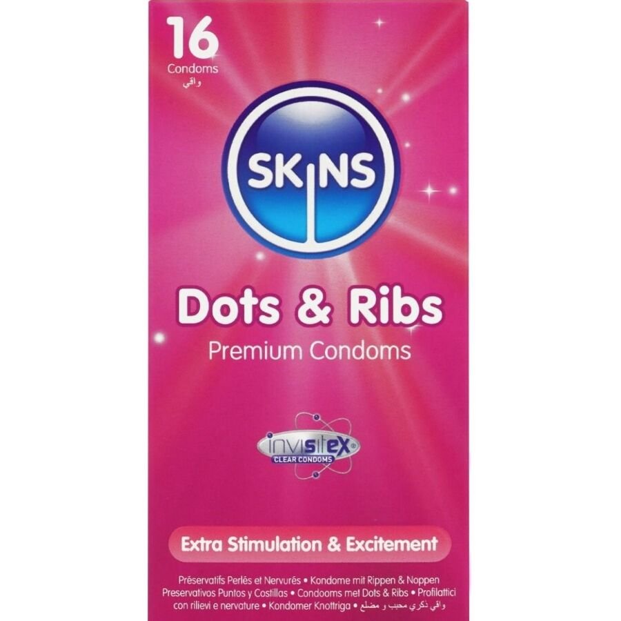 SKINS - DOTS & RIBS PRESERVATIVOS PREMIUM PACK 16 SKINS
