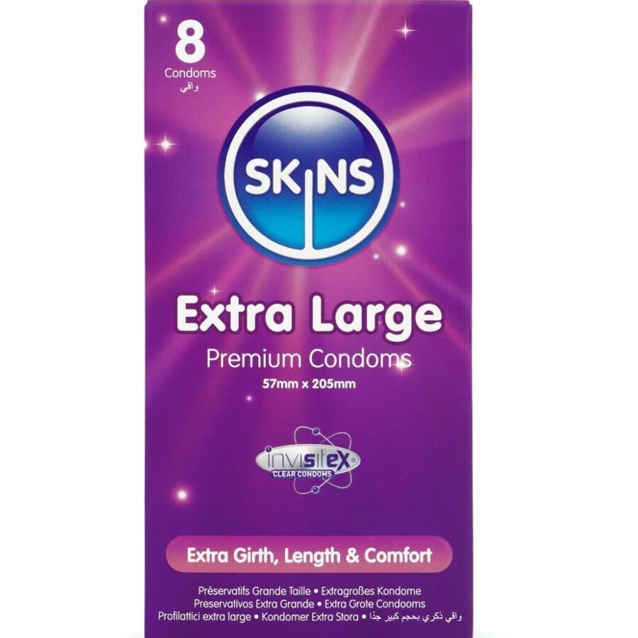 SKINS - TAMAÑO XL PRESERVATIVOS PREMIUM PACK 8 SKINS