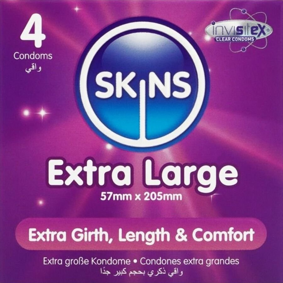 SKINS - TAMAÑO XL PRESERVATIVOS PREMIUM PACK 4 SKINS