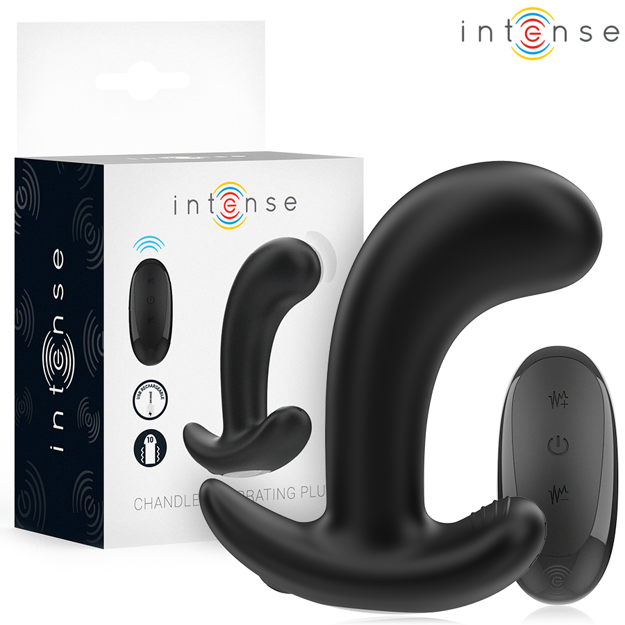 INTENSE - CHANDLER PLUG ANAL 10 VIBRACIONES NEGRO CONTROL REMOTO INTENSE ANAL TOYS