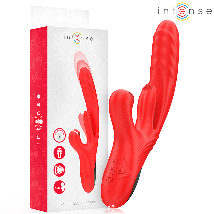 INTENSE - KAROL VIBRADOR MULTIFUNCIÓN EMPUJE & ESTIMULACIÓN & ONDAS ESTIMULADORAS ROJO INTENSE FUN