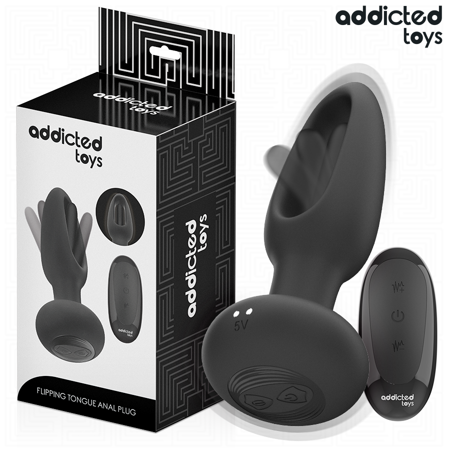 ADDICTED TOYS - PLUG ANAL CON LENGUA VIBRADORA Y CONTROL REMOTO ADDICTED TOYS