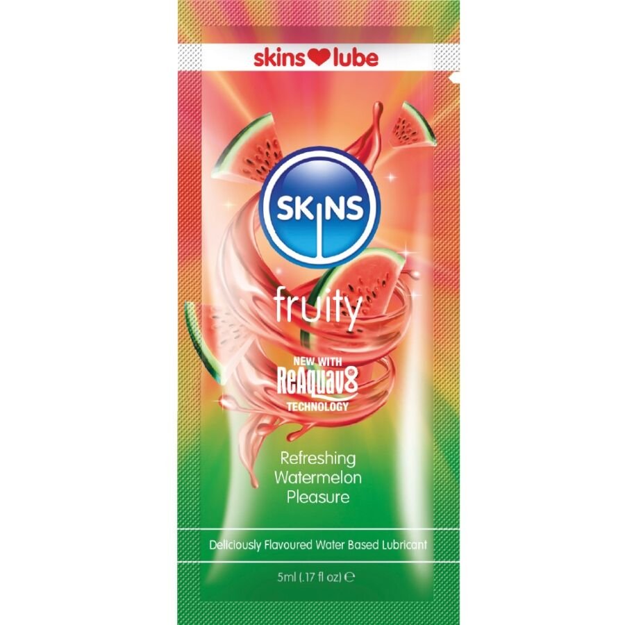 SKINS - FRUITY WATER-BASED LUBRICANT WATERMELON SINGLE-DOSE 5 ML SKINS