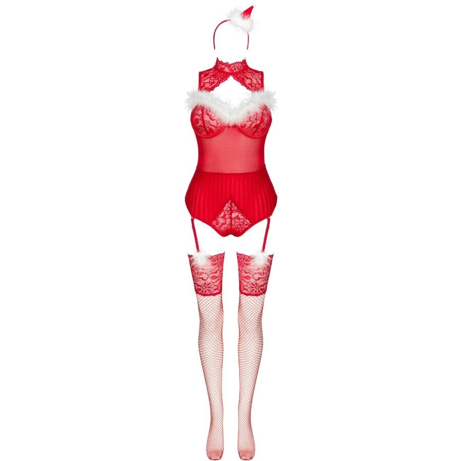 LIVCO CORSETTI FASHION - LIMPID SNOWFLAKES LC 90604 BODY + MEDIAS + DIADEMA NAVIDEÑA S/M