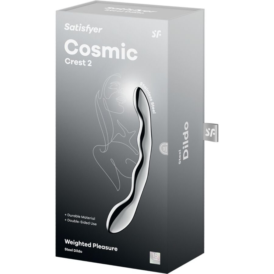 SATISFYER - COSMIC CREST 2 DILDO ACERO INOXIDABLE DOBLE USO