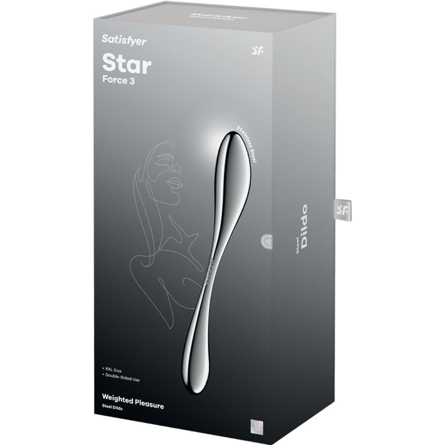 SATISFYER - STAR FORCE 3 DILDO ACERO INOXIDABLE DOBLE USO